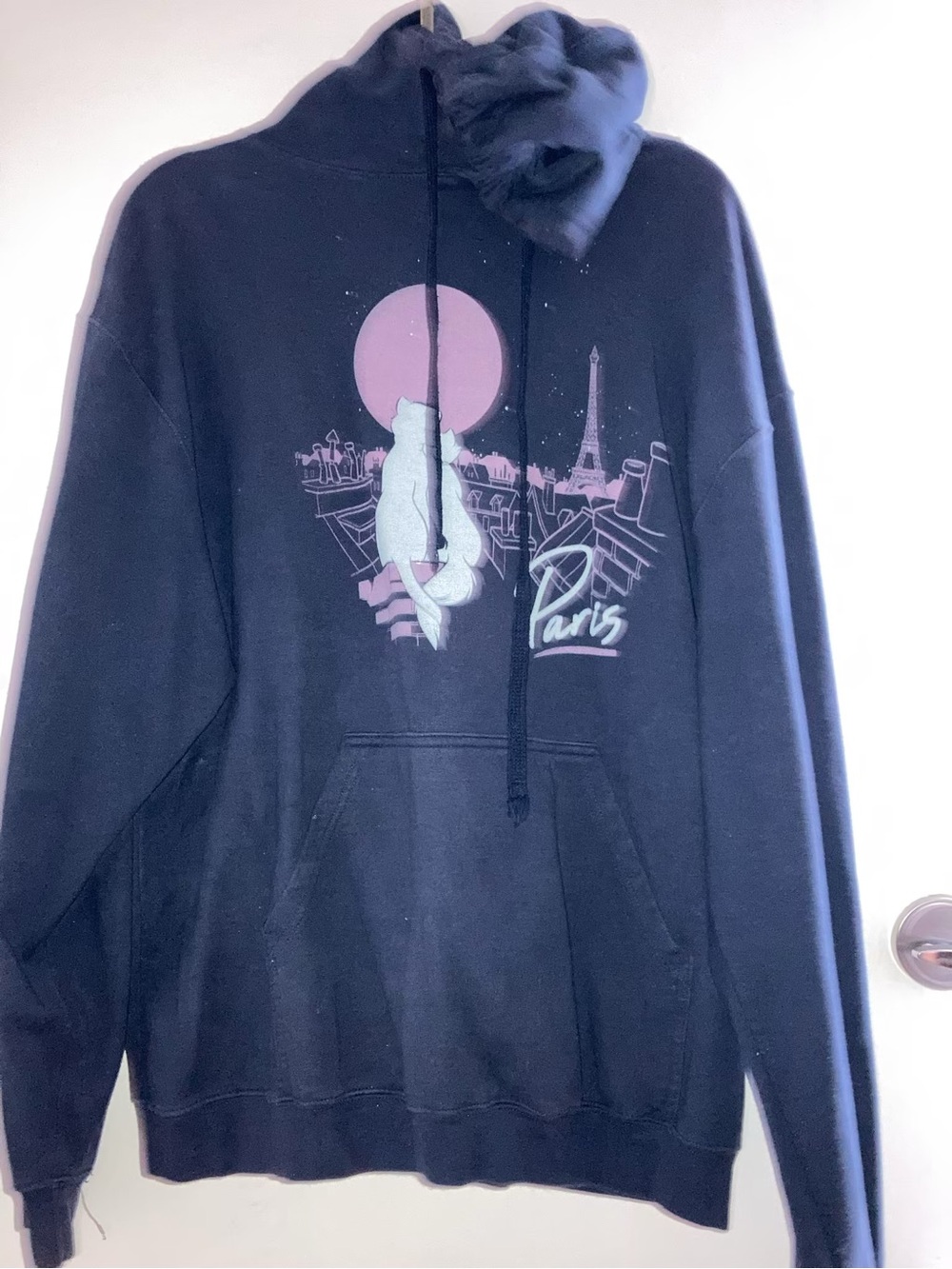 Disney Navy Pullover Hoodie with Light Blue Logo